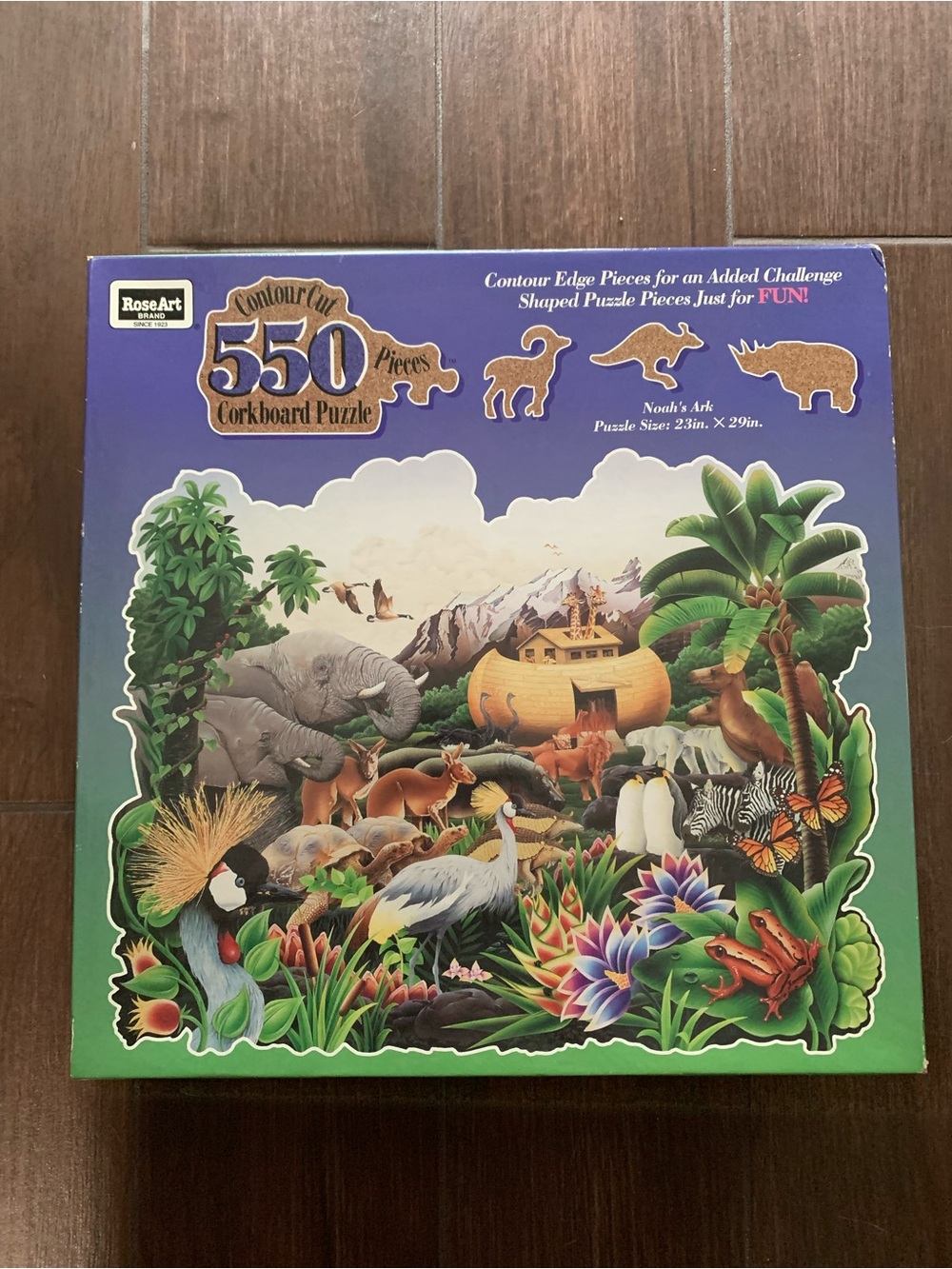 Vintage 1992 Rose Art Corkboard Contour Cut Puzzle NOAH'S ARK 550 Pc 23×29 09551